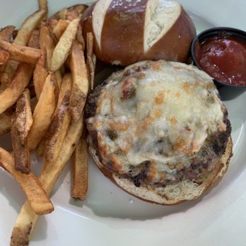 The Dubliner on the Delaware - Pretzel Bun Burger - Irish Near Me - New Hope, Pennsylvania The Dubliner on the Delaware - Pretzel Bun Burger - Irish Near Me - New Hope, Pennsylvania