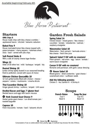 Menu photo 1 Blue Heron Restaurant Titusville, FL Menu photo 1 Blue Heron Restaurant Titusville, FL