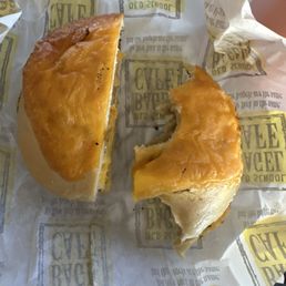 Jalapeno cheddar sausage bagel