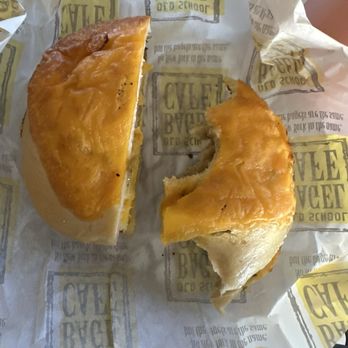 Old School Bagel - Jalapeno cheddar sausage bagel - Coffee & Tea Near Me - Edmond, Oklahoma