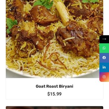 Vande Bharat - Goat roast biryani in the menu with pic but got something else - Indian Near Me - Milpitas, California