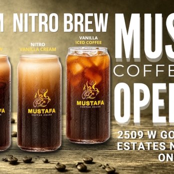 Mustafa Coffee House - Experience Premium Nitro Brew at Mustafa Coffee House! Smooth, bold, creamy, and refreshing -- discover our Nitro Cold Brew collections - Coffee & Tea Near Me - Hoffman Estates, Illinois Mustafa Coffee House - Experience Premium Nitro Brew at Mustafa Coffee House! Smooth, bold, creamy, and refreshing -- discover our Nitro Cold Brew collections - Coffee & Tea Near Me - Hoffman Estates, Illinois