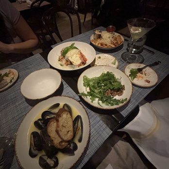South End Buttery - Mussels with White Wine & Saffron, Eggplant Parmesan, truffle Parmesan fries - Coffee & Tea Near Me - Boston, Massachusetts