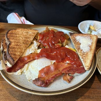 Kennedy's Pub Inc - What can I say, my man loves ketchup! 3 eggs over easy hash browns and toast! - Seafood Near Me - Marlborough, Massachusetts Kennedy's Pub Inc - What can I say, my man loves ketchup! 3 eggs over easy hash browns and toast! - Seafood Near Me - Marlborough, Massachusetts