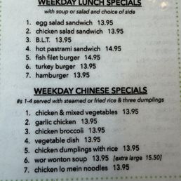 Weekday chinese food!