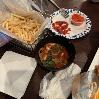 Chi Spot - Kimchi and fries highly disappointing. Can also see the small paper plate we were served. - Chicken Shop Near Me - Richardson, Texas Chi Spot - Kimchi and fries highly disappointing. Can also see the small paper plate we were served. - Chicken Shop Near Me - Richardson, Texas