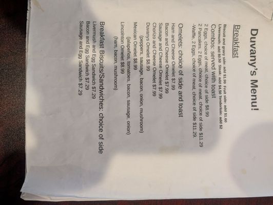 Menu photo 1 Duvanys Lincolnton, NC
