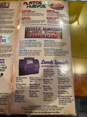 Menu photo 4 Nando's Mexican Cafe Mesa, AZ