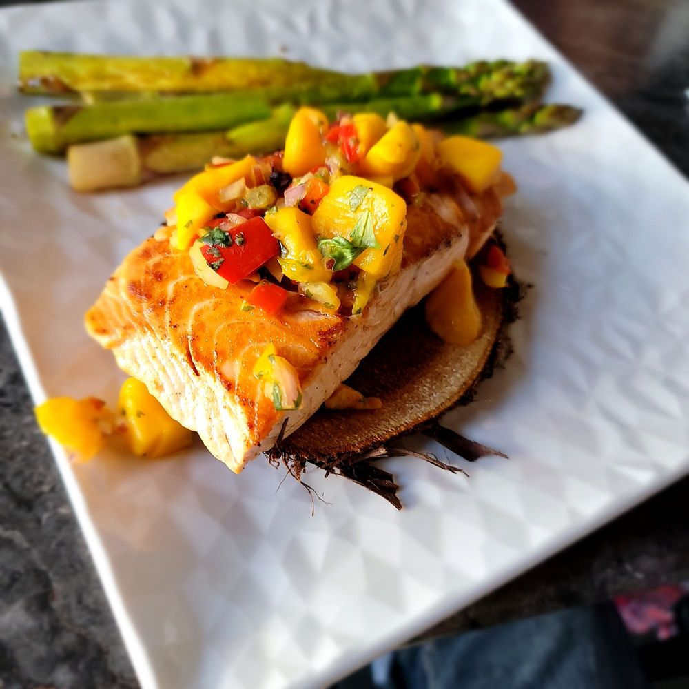 Lake Eustis Waterfront Grille - Salmon w/Mango Salsa - Seafood Near Me - Eustis, Florida
