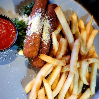 Karvers Grille - Kids mozzarella sticks with fries. Came with 3 sticks, fries and lots of grated cheese on top. - American Near Me - Holbrook, New York Karvers Grille - Kids mozzarella sticks with fries. Came with 3 sticks, fries and lots of grated cheese on top. - American Near Me - Holbrook, New York