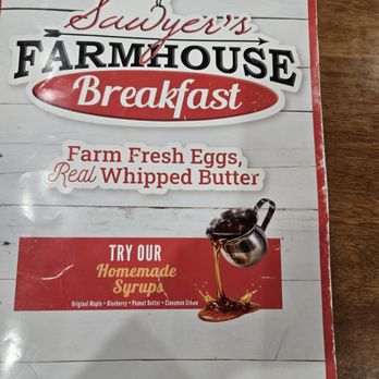 Sawyer's Farmhouse Breakfast - Menu front page - Breakfast & Brunch Near Me - Pigeon Forge, Tennessee