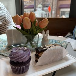 The Happy Tart - Ube coconut cupcake and opera cake