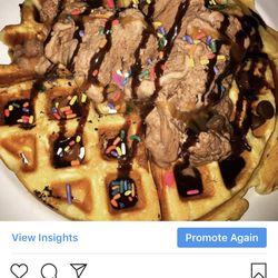 WaffleBoyz - Chocolate Delight topped with Ice Cream