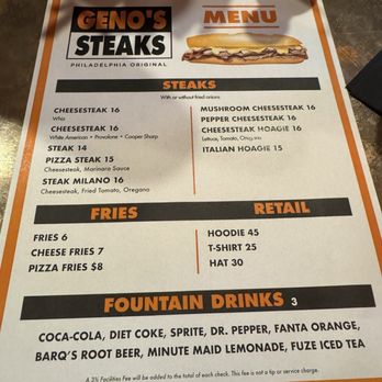 Geno's Steaks - Menu - Sandwiches Near Me - Philadelphia, Pennsylvania Geno's Steaks - Menu - Sandwiches Near Me - Philadelphia, Pennsylvania