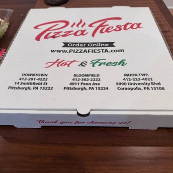 Pizza Fiesta - Large Pizza Box. - Pizza Near Me - Pittsburgh, Pennsylvania Pizza Fiesta - Large Pizza Box. - Pizza Near Me - Pittsburgh, Pennsylvania