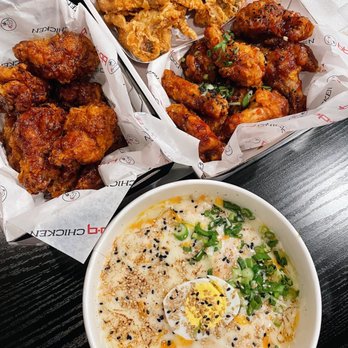 bb.q Chicken - Rose Ddeok-bokki // soy garlic wings // spicy Galbi wings // golden original wings - Chicken Wings Near Me - Cupertino, California