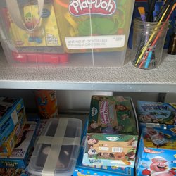 Holistic Speech Therapy - The closet is filled with therapy materials that make speech fun!