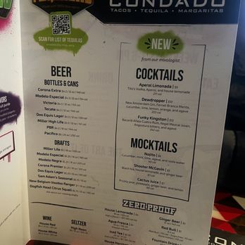 Condado Tacos - Beverage menu inside - Bars Near Me - Beavercreek, Ohio Condado Tacos - Beverage menu inside - Bars Near Me - Beavercreek, Ohio