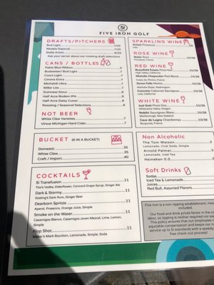 Menu photo 4 Five Iron Golf Chicago, IL