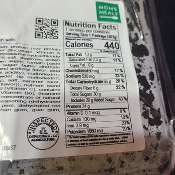 Mom's Meals - 20g of added sugars? Are you serious?? - Food Delivery Services Near Me - Ankeny, Iowa