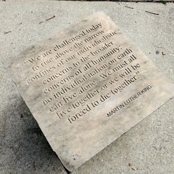 Madewell - March 2021: One of two individual concrete benches in front of the shoppe