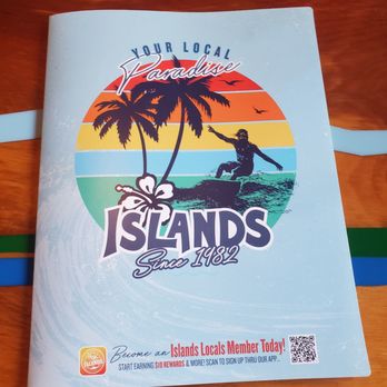 Islands Restaurant - Cute menu - Burgers Near Me - Chula Vista, California