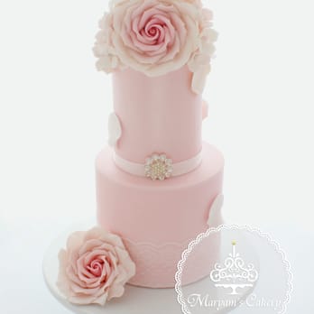 Maryam's Cakery - elegant pink floral wedding cake - Desserts Near Me