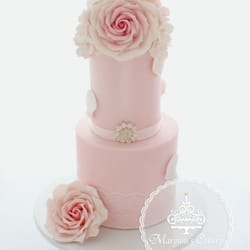 Maryam's Cakery - elegant pink floral wedding cake