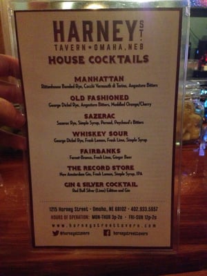Menu photo 4 Harney Street Tavern Omaha, NE