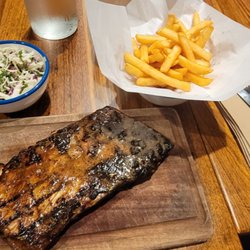 Ribs & Burgers the Rocks - Lamb ribs with fries and slaw.