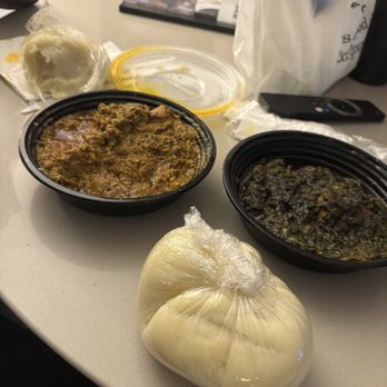 West African Cuisine - Pounded yam and egusi soup and also sweet potato leaves - Caribbean Near Me - Phoenix, Arizona West African Cuisine - Pounded yam and egusi soup and also sweet potato leaves - Caribbean Near Me - Phoenix, Arizona