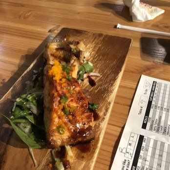 Heemo Sushi - On the house cooked salmon! Thank you Heemo Sushi :) - Sushi Bars Near Me - Orange, California
