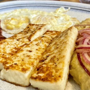 HARTURA - Tres Golpes: Mangú, Queso Frito, Salami and Eggs - Breakfast & Brunch Near Me - Wake Forest, North Carolina