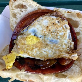 Zimmerman's - Bologna, egg, and sautéed onions on a salty roll. - Breakfast & Brunch Near Me - Rochester, New York