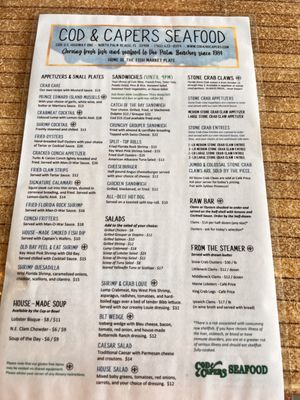 Menu photo 2 Cod & Capers Seafood North Palm Beach, FL Menu photo 2 Cod & Capers Seafood North Palm Beach, FL