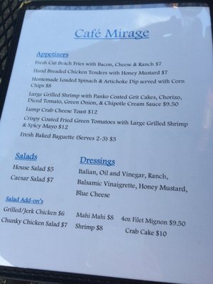 Menu photo 5 Cafe Mirage Ocean City, MD