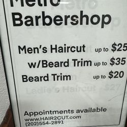 Metro Barber - 9-15-26 price list