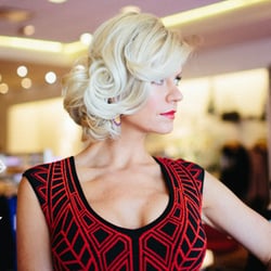 Michelle McMillan Hair & Makeup - One of my blonde clients - who also happened to be my model for this shoot. I styled this updo the blog www.fabisthenewblack.com