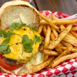 No Name Saloon & Grill - Turkey Burger with French Fries