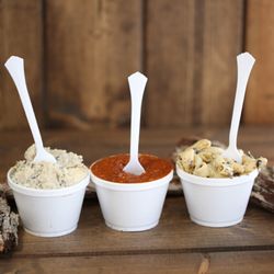 Pittys - Our home made sides. Potato salad, chili beans, macaroni salad.