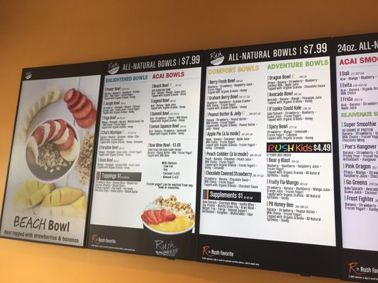 Menu photo 6 Rush Bowls Tucson, AZ