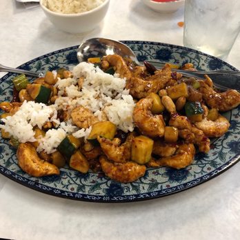 Hunan Garden - Kung Pao (Veggie) Shrimp with some streamed rice already added! - Chinese Near Me - Camarillo, California Hunan Garden - Kung Pao (Veggie) Shrimp with some streamed rice already added! - Chinese Near Me - Camarillo, California