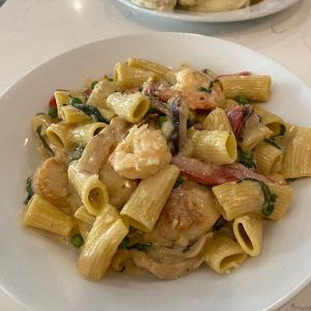 Mr Shrimp - Shrimp and undercooked scallops with rigatoni. - Seafood Markets Near Me - Belmar, New Jersey Mr Shrimp - Shrimp and undercooked scallops with rigatoni. - Seafood Markets Near Me - Belmar, New Jersey