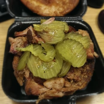 Mike Anderson's BBQ House - Pulled pork on wheat with pickles! - Barbeque Near Me - Dallas, Texas Mike Anderson's BBQ House - Pulled pork on wheat with pickles! - Barbeque Near Me - Dallas, Texas