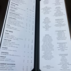 Earharts - NEW wine & spirits menu
