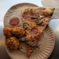 Ruffrano's Hell's Kitchen Pizza - Hellfire slice with hellfire knots