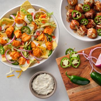 Wings and Rings - the ingredients of a taco salad - Chicken Wings Near Me - Crystal Lake, Illinois