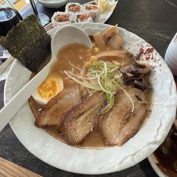 Sumi Sushi - Tonkatsu Ramen with Pork Belly and Shitake Mushrooms - Sushi Bars Near Me - San Jose, California Sumi Sushi - Tonkatsu Ramen with Pork Belly and Shitake Mushrooms - Sushi Bars Near Me - San Jose, California