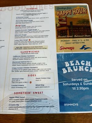 Menu photo 1 Simmzy's Restaurant Long Beach Long Beach, CA Menu photo 1 Simmzy's Restaurant Long Beach Long Beach, CA