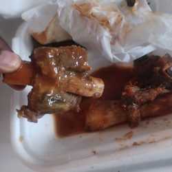 B & M Bar B Que - Oakwood Village - THIS is what they call a bone of rib, as in for these is four bone.